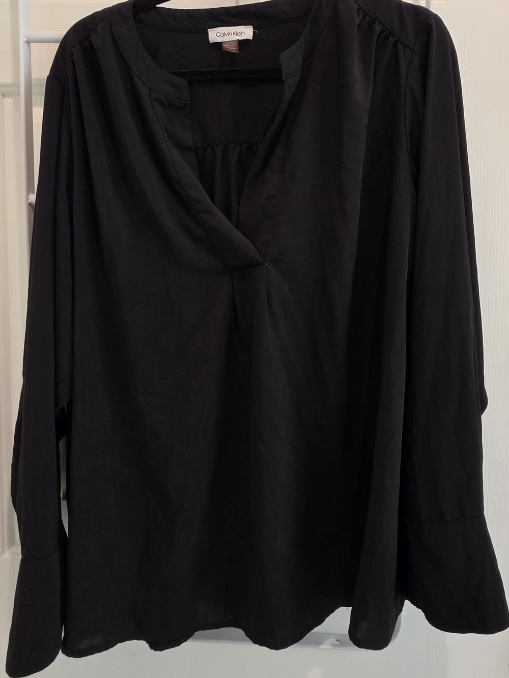 Calvin Klein Black Long Sleeve V-Neck Tunic Top